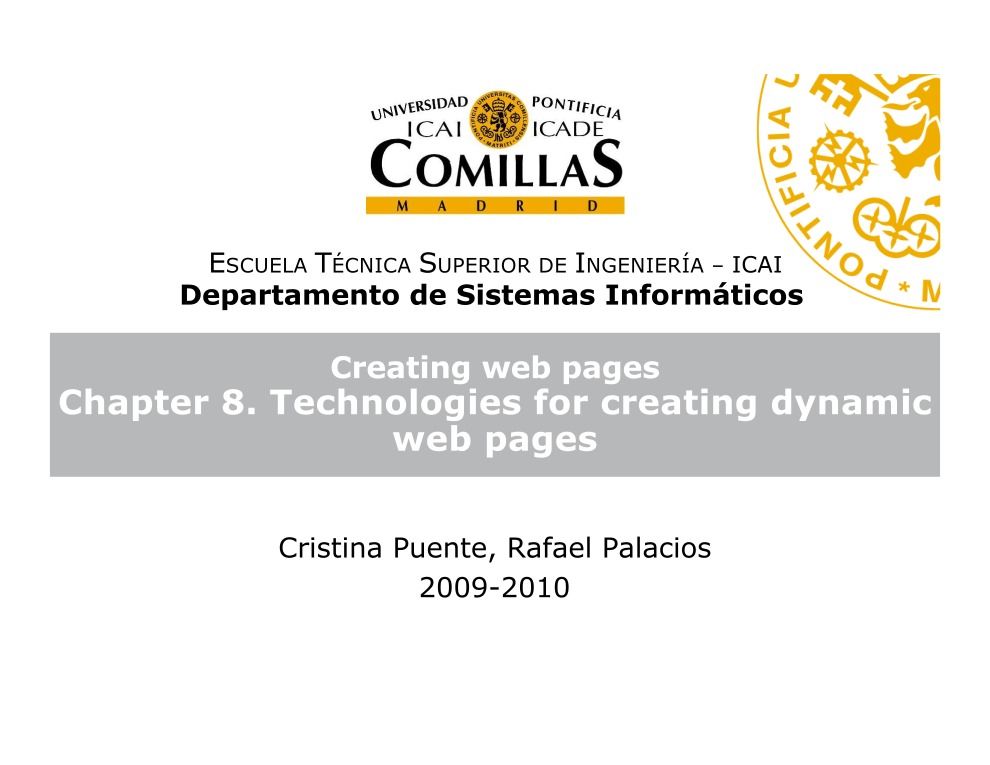 Imágen de pdf Diseño y creación de páginas web: Tema 8. Technologies for creating dynamic web page