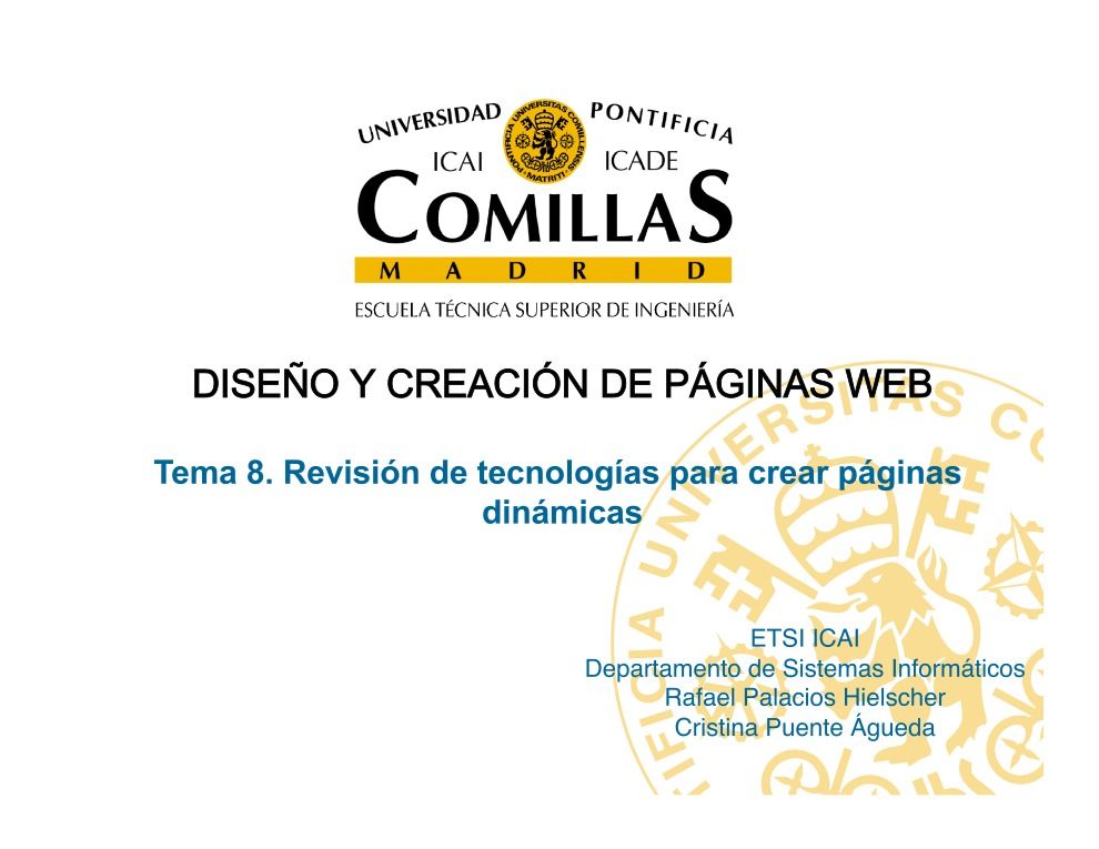 Imágen de pdf Diseño y creación de páginas web: Tema 8. Revsión de tecnologías para crear páginas dinámicas