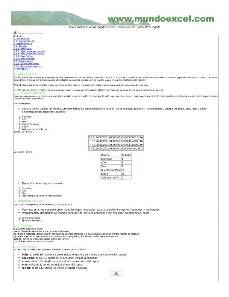 Imágen de pdf Como implementar tus reports en excel usando macros, automatizar reports