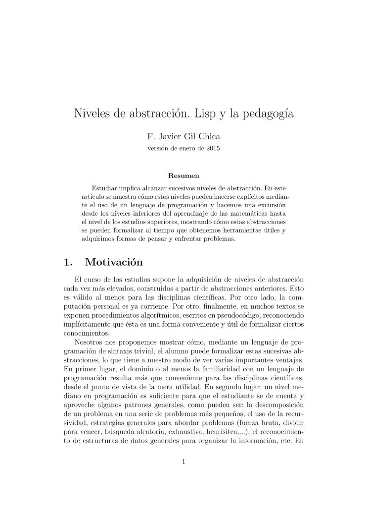 Imágen de pdf Niveles de abstracción. Lisp y la pedagogía