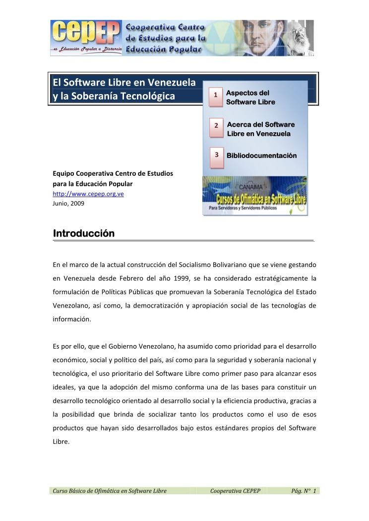 Imágen de pdf El Software Libre en Venezuela y la soberanía tecnológica