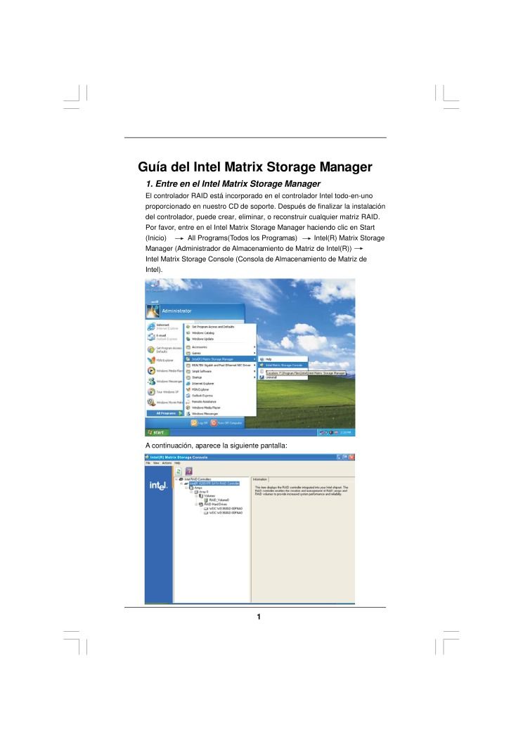 Imágen de pdf Guía de Intel Matrix Storage Manager