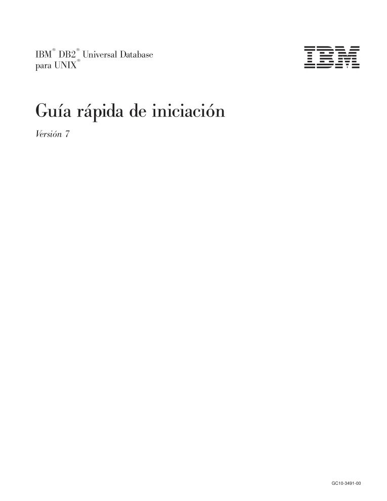 Imágen de pdf IBM DB2 Universal Database para UNIX - Guía rápida de iniciación - Versión 7