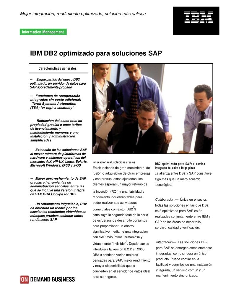 Imágen de pdf flyer - IBM DB2 optimizado para soluciones SAP