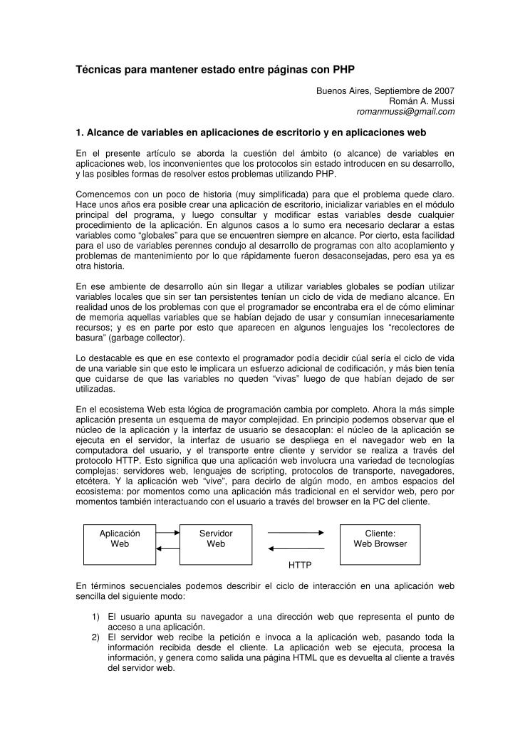 Imágen de pdf Técnicas para mantener estado entre páginas con PHP
