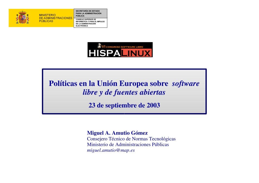 Imágen de pdf Políticas en la Unión Europea sobre software libre y de fuentes abiertas