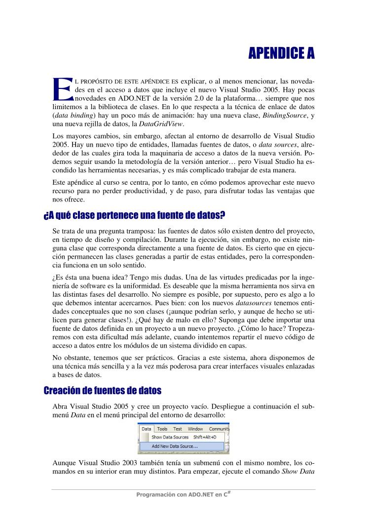 Imágen de pdf Apendice A - Acceso a datos en .NET 2.0