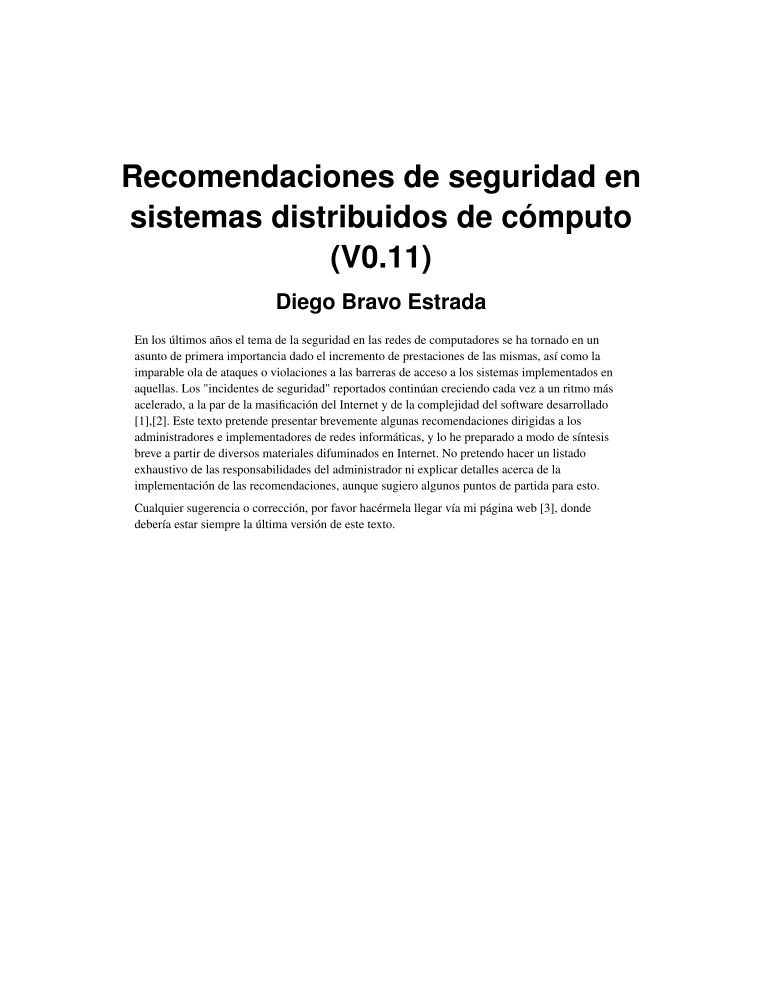 Imágen de pdf Recomendaciones de seguridad en sistemas distribuidos de cómputo (V0.11)