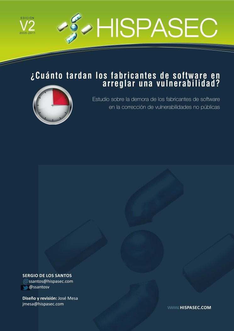 Imágen de pdf Hispasec Estudio Vulnerabilidades v2 - ¿Cuánto tardan los fabricantes de software en arreglar una vulnerabilidad?