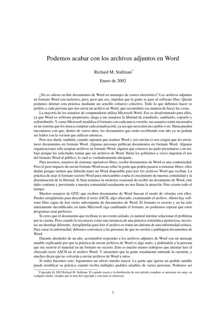 Imágen de pdf podemos acabar con los archivos adjuntos de word - richard m stallman