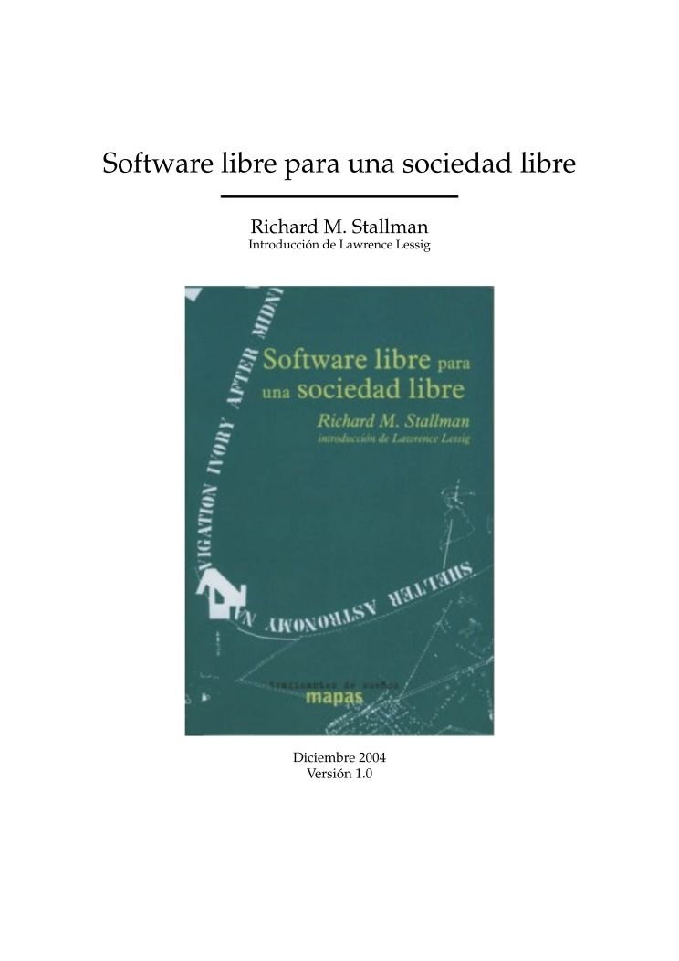 Imágen de pdf software libre para una sociedad libre - richard m stallman