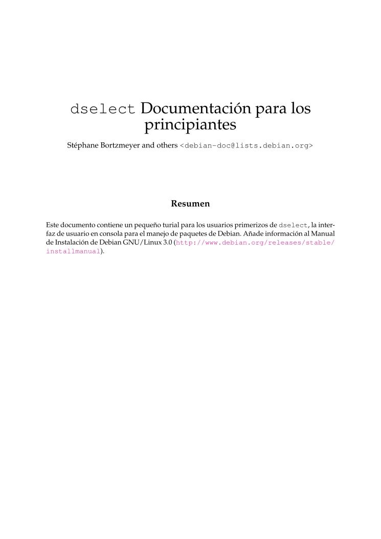 Imágen de pdf dselect Documentación para los principiantes