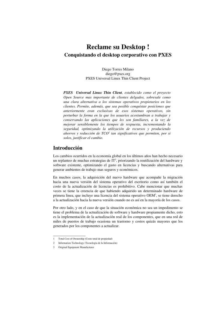 Imágen de pdf Conquistando el desktop corporativo con PXES