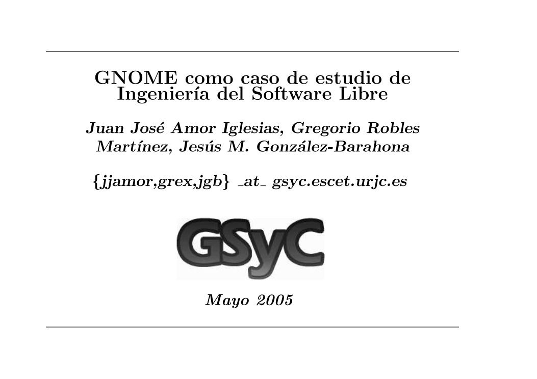 Imágen de pdf GNOME como caso de estudio de Ingenieria del Software Libre