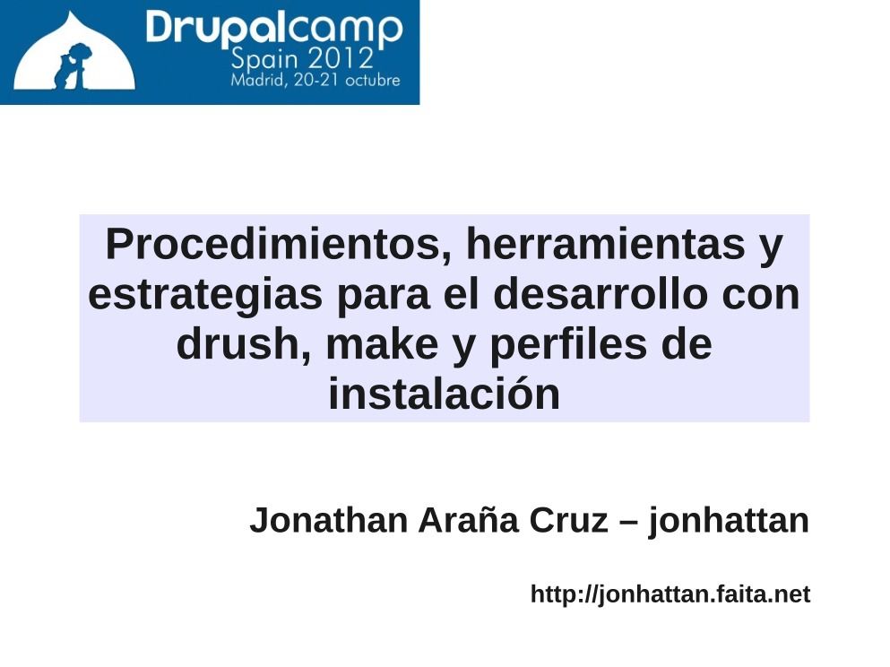 Imágen de pdf Procedimientos, herramientas y estrategias para el desarrollo con drush, make y perfiles de instalación