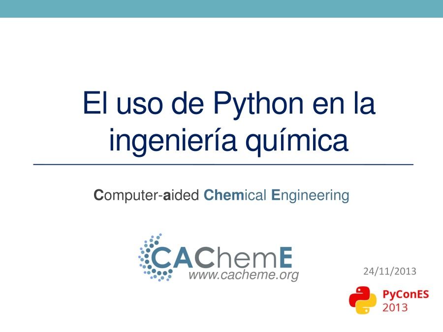 Imágen de pdf pycones CAChemE - El uso de Python en la ingenería química