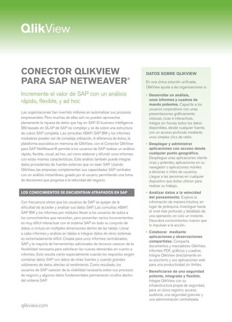 Imágen de pdf Conector qlikview para sap netweaver es