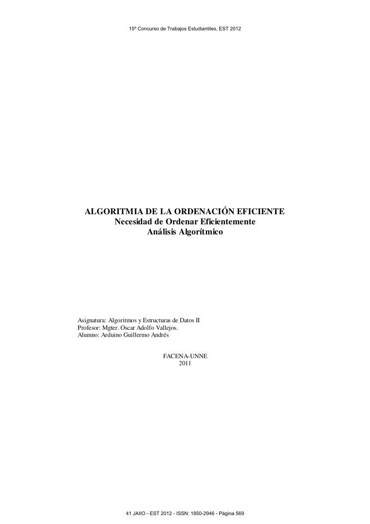Imágen de pdf Algoritmia de la ordenación eficiente