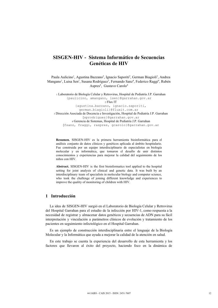 Imágen de pdf SISGENHIV Sistema Informático de Secuencias Genéticas de HIV