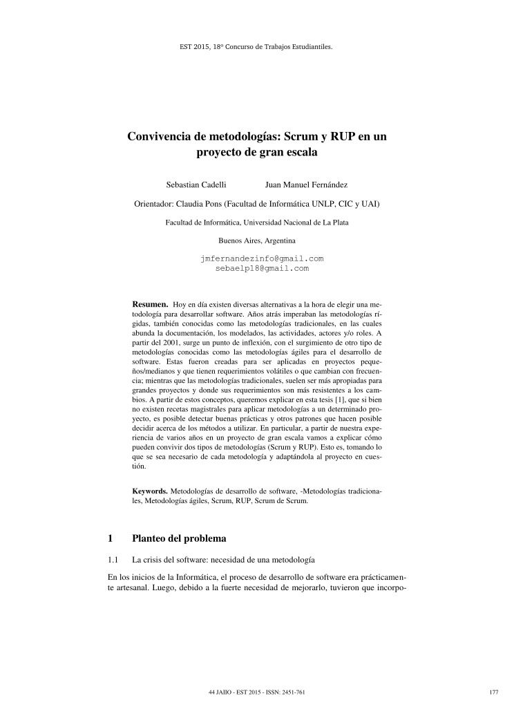 Imágen de pdf Convivencia de metodologías: Scrum y RUP en un proyecto de gran escala