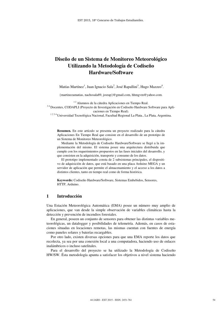 Imágen de pdf Diseño de un Sistema de Monitoreo Meteorológico Utilizando la Metodología de Codiseño Hardware/Software