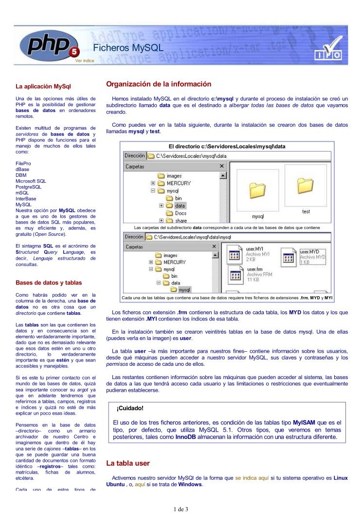 Imágen de pdf Programación en PHP - Ficheros MySQL