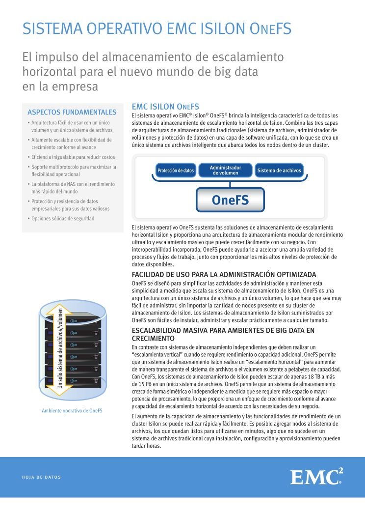Imágen de pdf Sistema operativo EMC ISILON OneFS