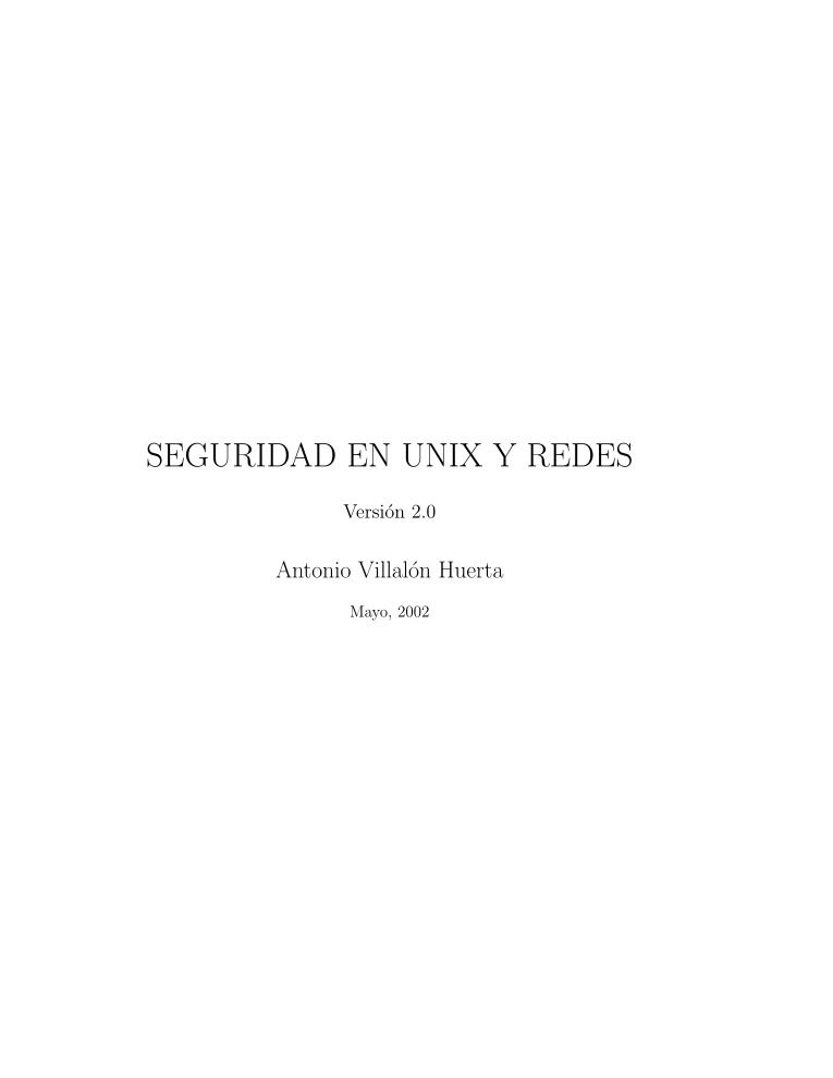 Imágen de pdf Seguridad en Unix y Redes - Versión 2.0