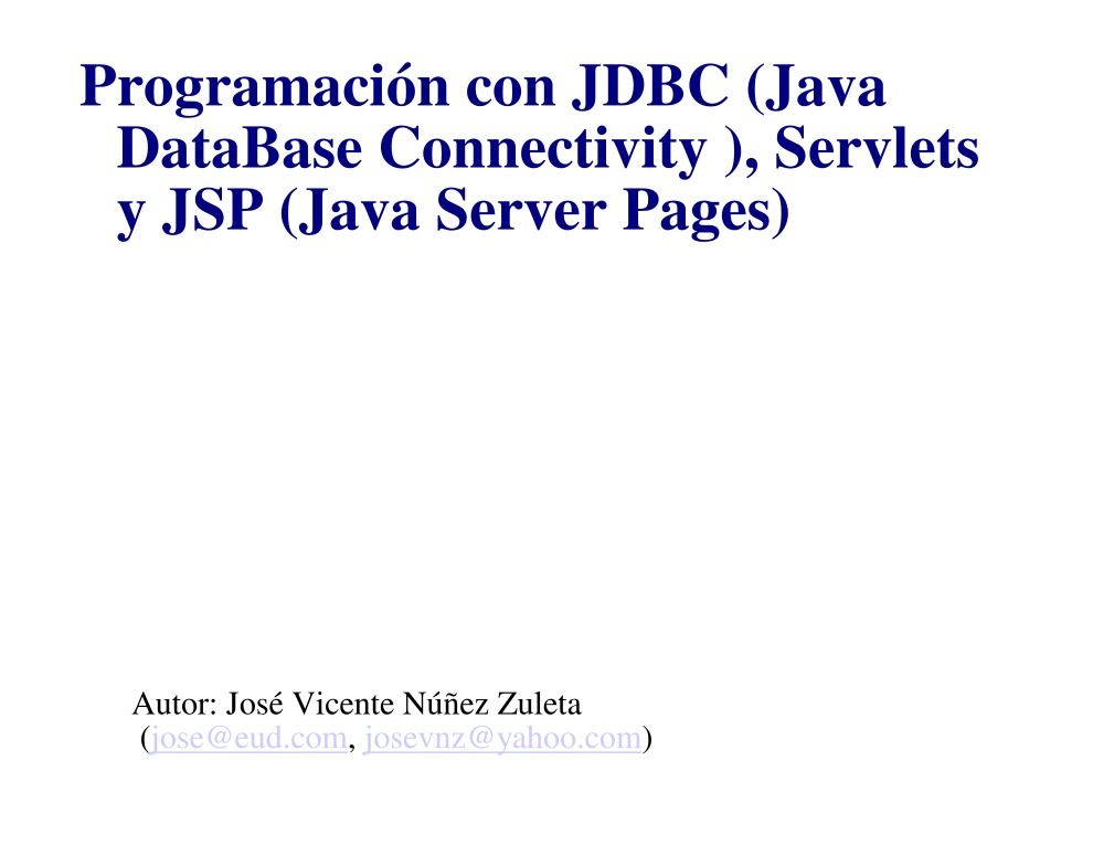 Imágen de pdf Programación con JDBC (Java DataBase Connectivity), Servlets y JSP (Java Server Pages)
