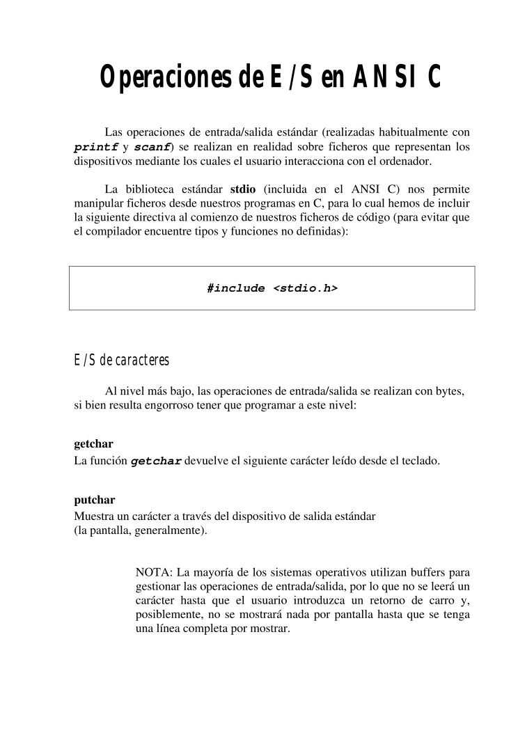 Imágen de pdf Operaciones de E/S en ANSI C