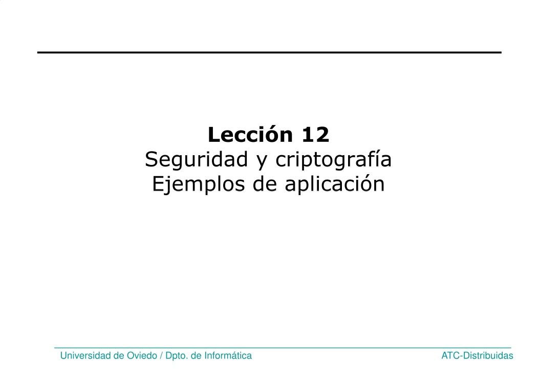 Imágen de pdf Seguridad y criptografía - Ejemplos de aplicación