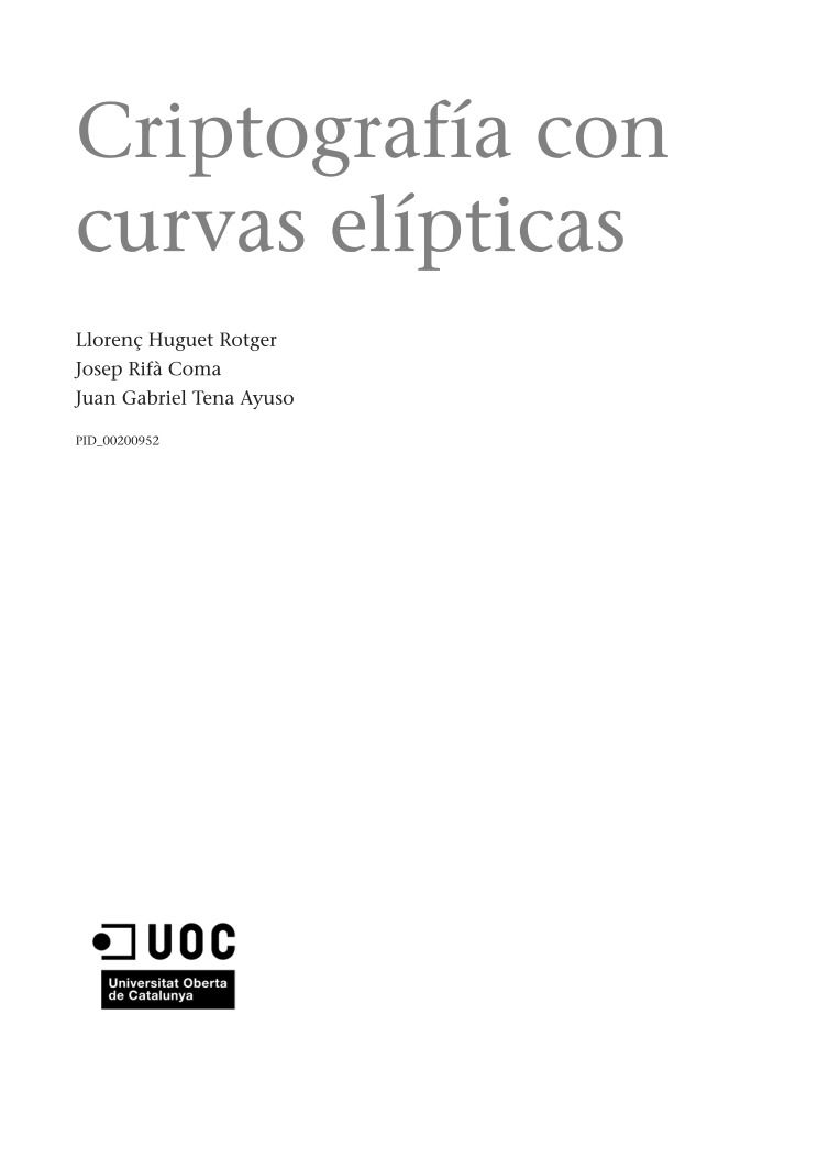 Imágen de pdf Criptografía con curvas elípticas