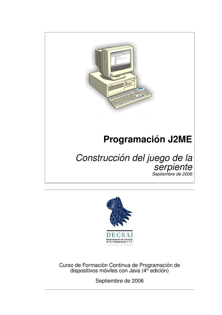 Imágen de pdf Programación J2ME - Construcción del juego de la serpiente