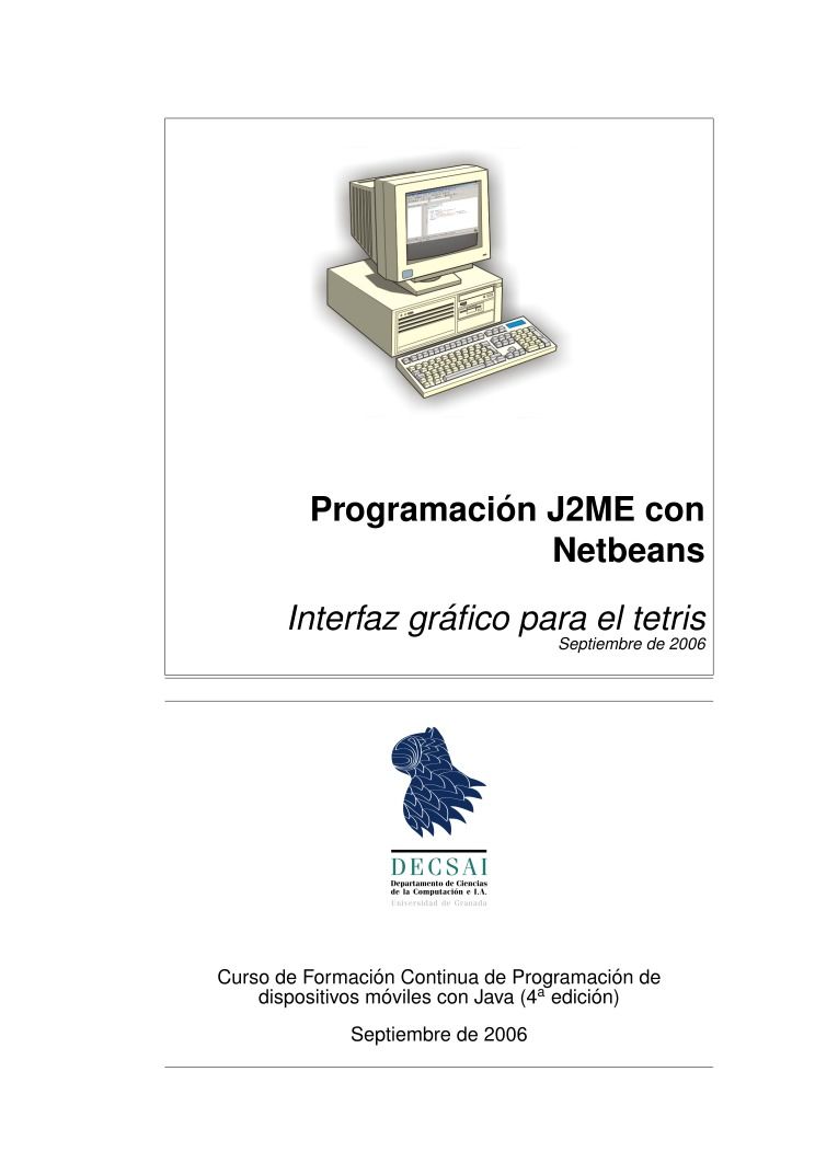 Imágen de pdf Programación J2ME - Interfaz gráfico para el tetris
