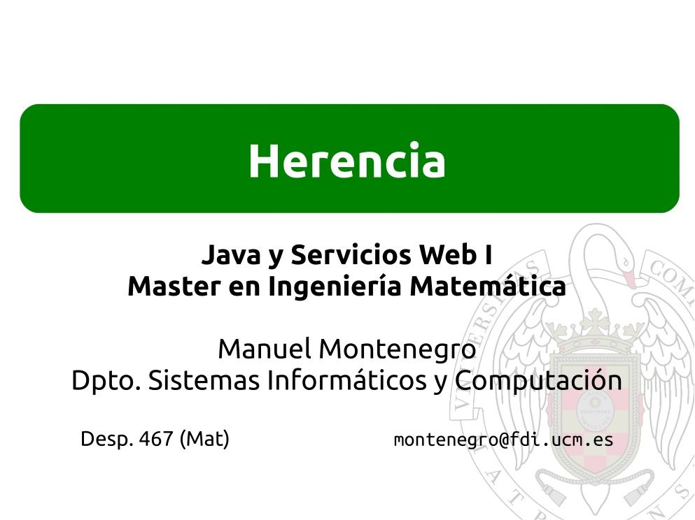 Imágen de pdf Herencia - Java y Servicios Web I - Master en Ingeniería Matemática