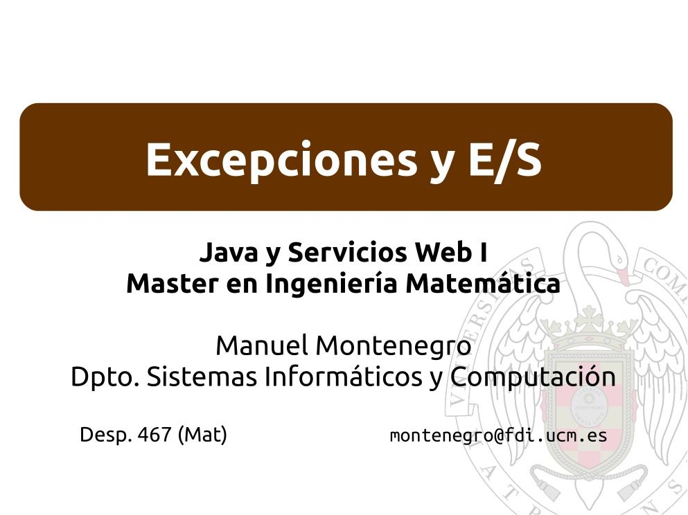 Imágen de pdf ExcepcionesES - Java y Servicios Web I - Master en Ingeniería Matemática