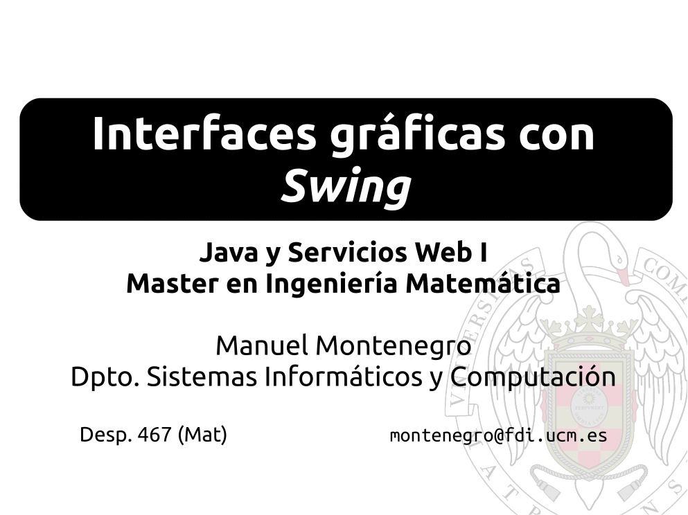 Imágen de pdf Swing - Java y Servicios Web I - Master en Ingeniería Matemática