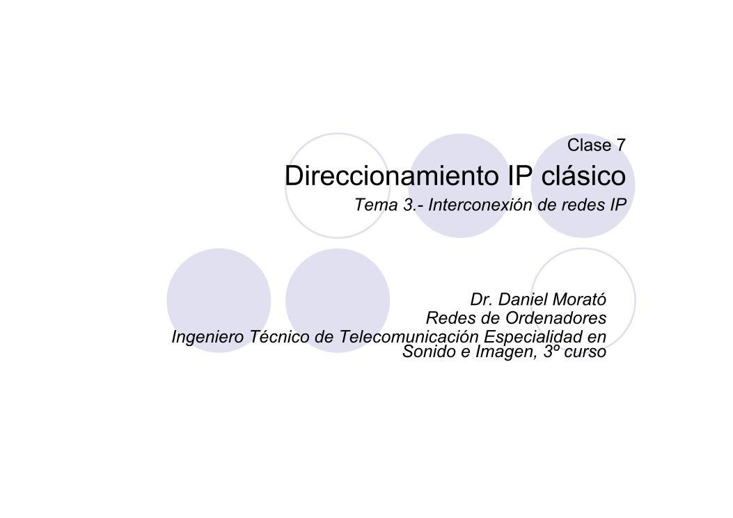 Imágen de pdf Clase 7 Direccionamiento IP
