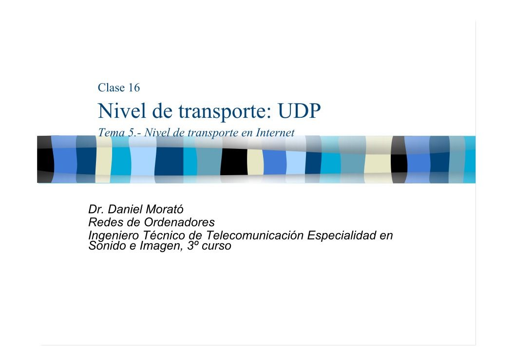 Imágen de pdf Clase 16 Nivel de transporte: UDP