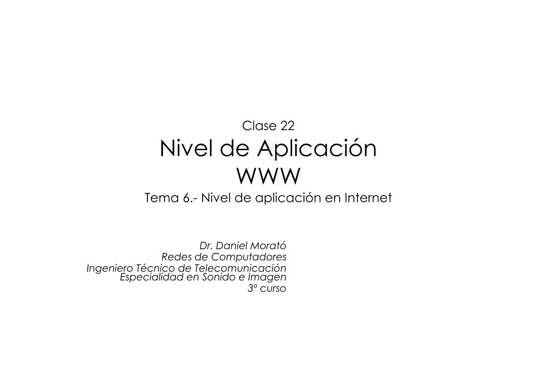 Imágen de pdf Clase 22 Nivel de Aplicación WWW