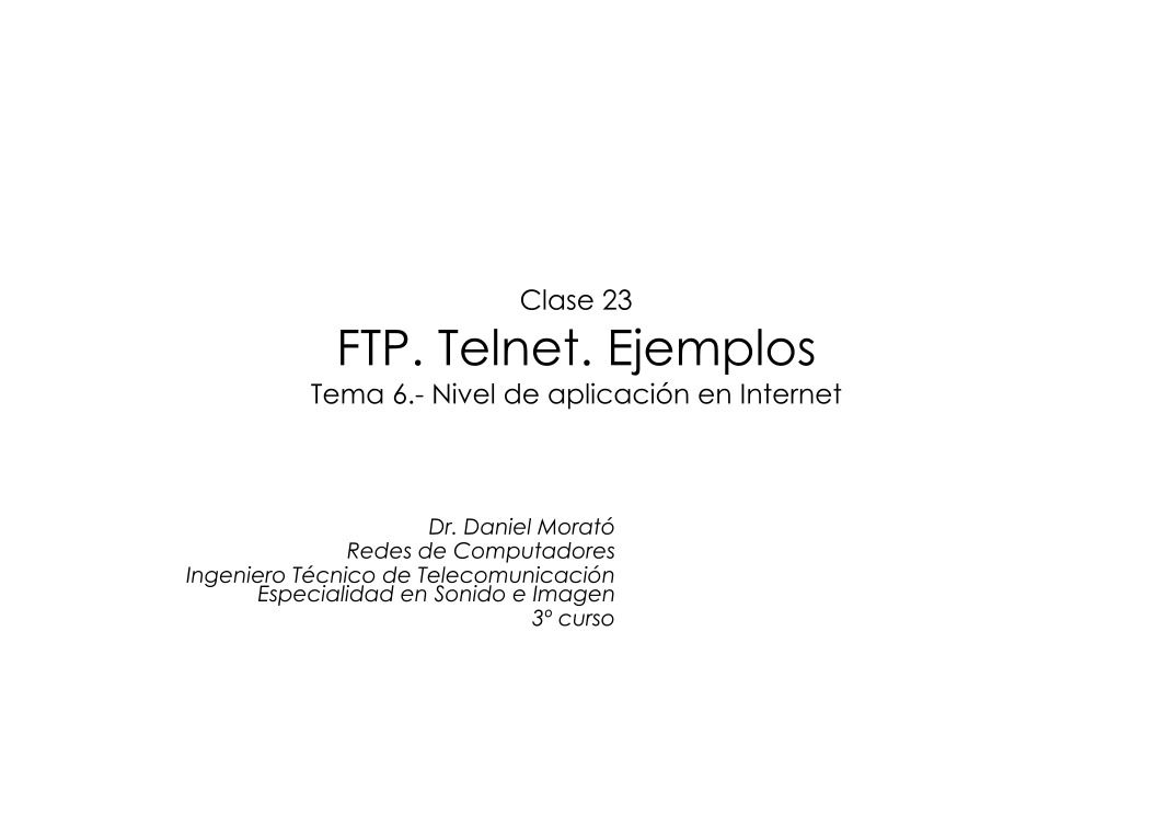 Imágen de pdf Clase 23 FTP. Telnet. Ejemplos