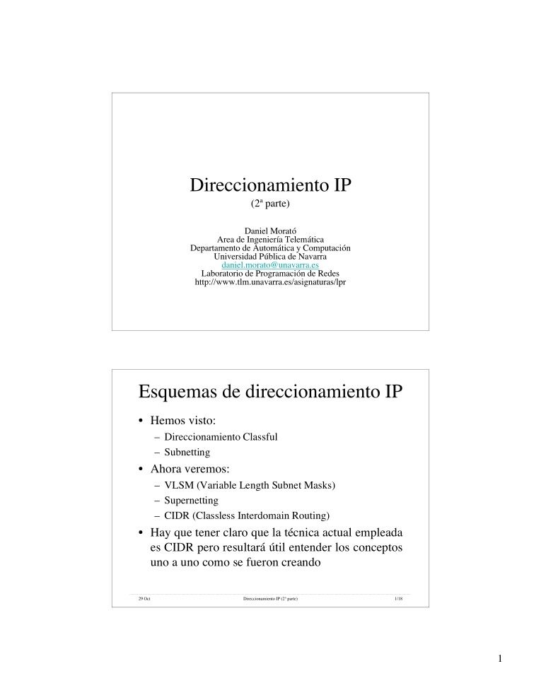 Imágen de pdf Direccionamiento IP (2ª parte)