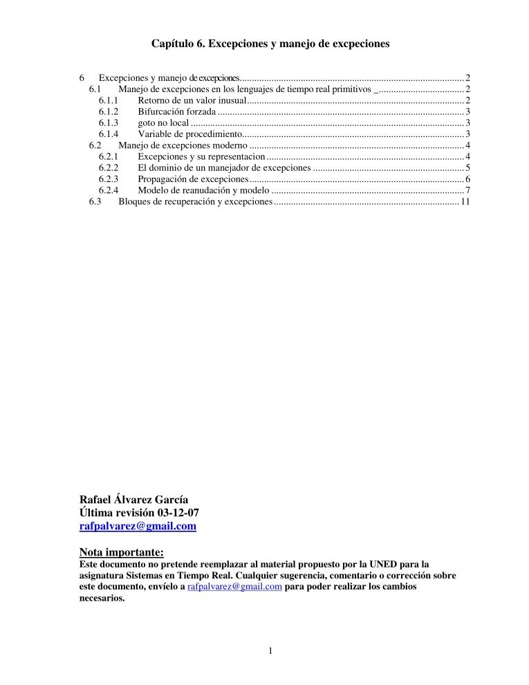 Imágen de pdf Capitulo 6. Excepciones y manejo de excepciones