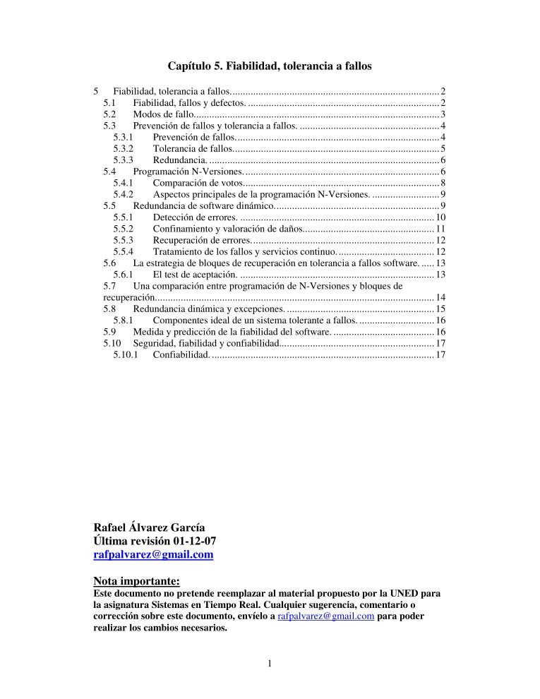 Imágen de pdf Capitulo 5. Fiabilidad, tolerancia a fallos