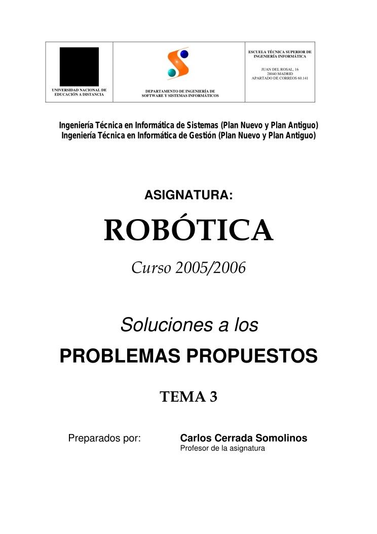 Imágen de pdf Robótica. Soluciones a los problemas propuestos