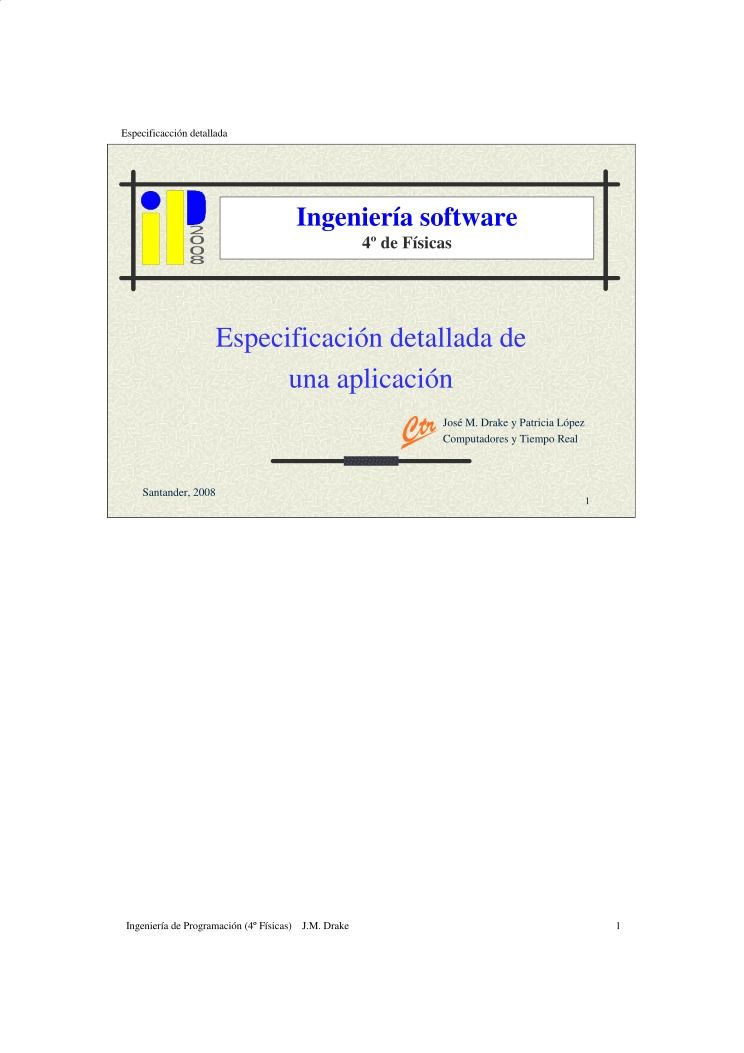 Imágen de pdf Ingeniería Software - Especificación detallada de una aplicación - 4º de Físicas