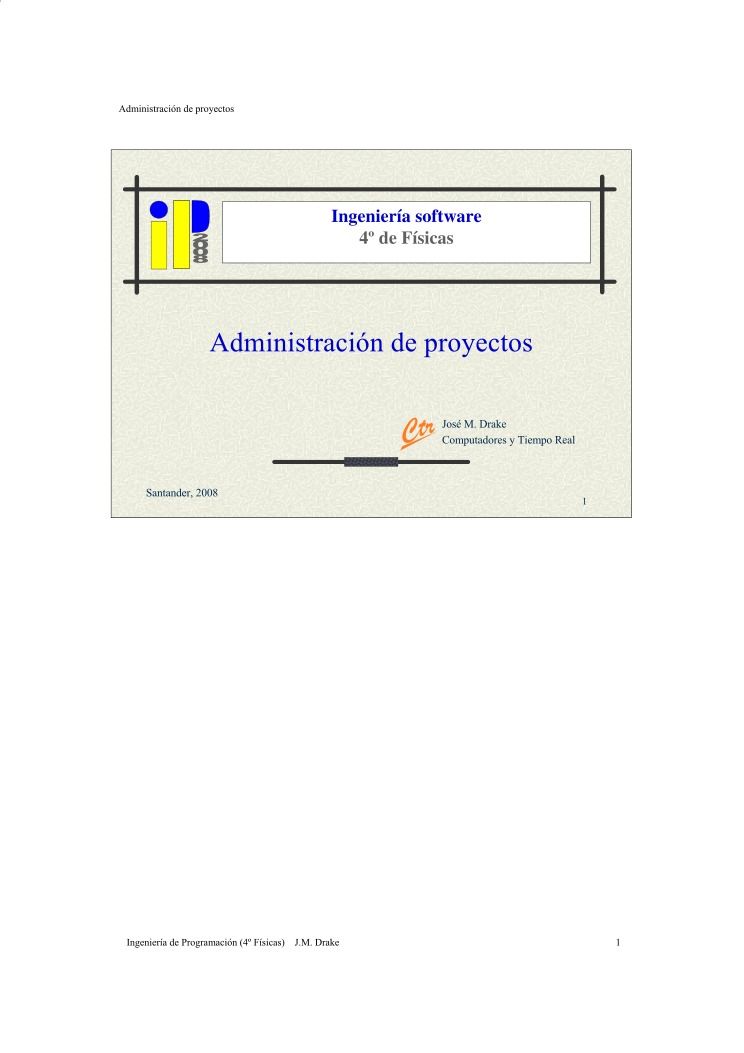 Imágen de pdf Administración de proyectos - Ingeniería Software - 4º de Físicas