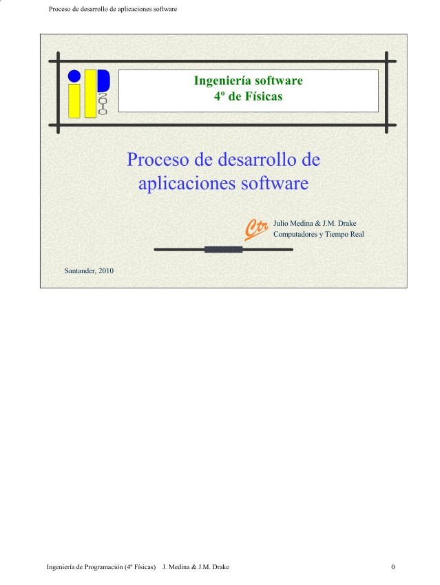 Imágen de pdf Proceso de desarrollo de aplicaciones software Ingeniería Software - Ingeniería software - 4º de Físicas