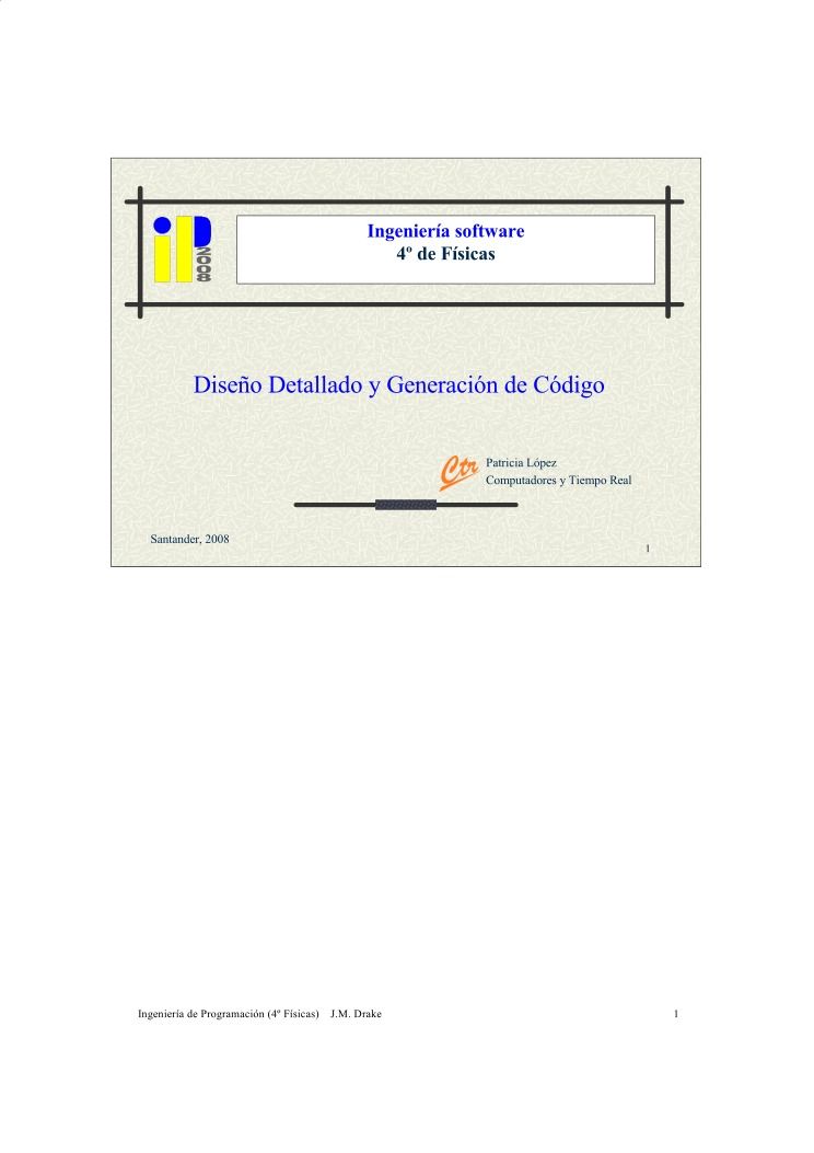 Imágen de pdf iseño Detallado y Generación de Código  - Ingeniería software - 4º de Físicas