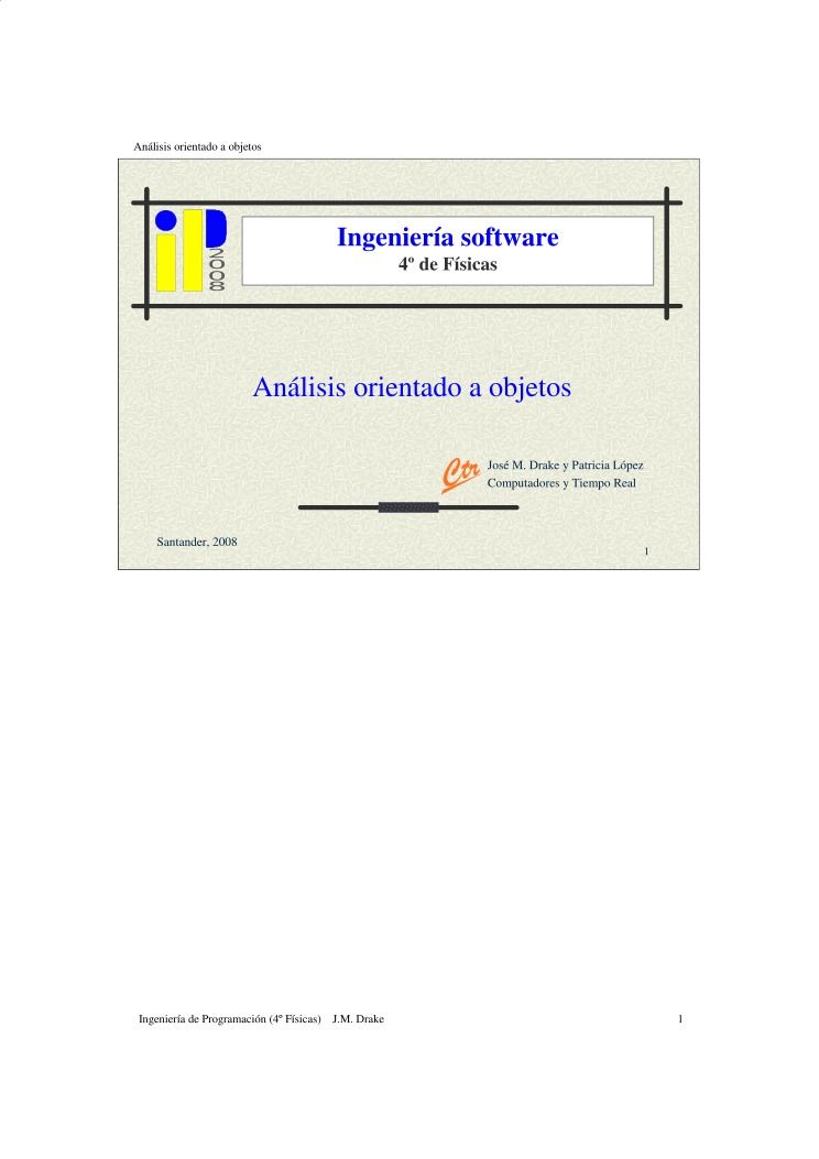 Imágen de pdf Ingeniería software - Análisis orientado a objetos - 4º de Físicas
